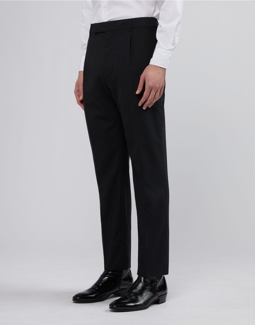 Lardini Pantalone nero con gessatura a contrasto Affare Del Giorno