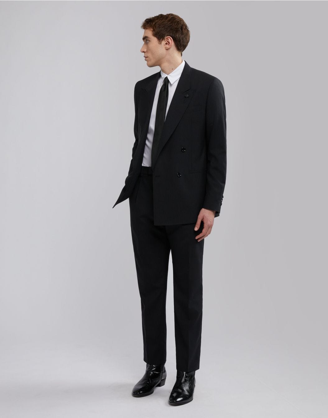 Lardini Pantalone nero con gessatura a contrasto Affare Del Giorno