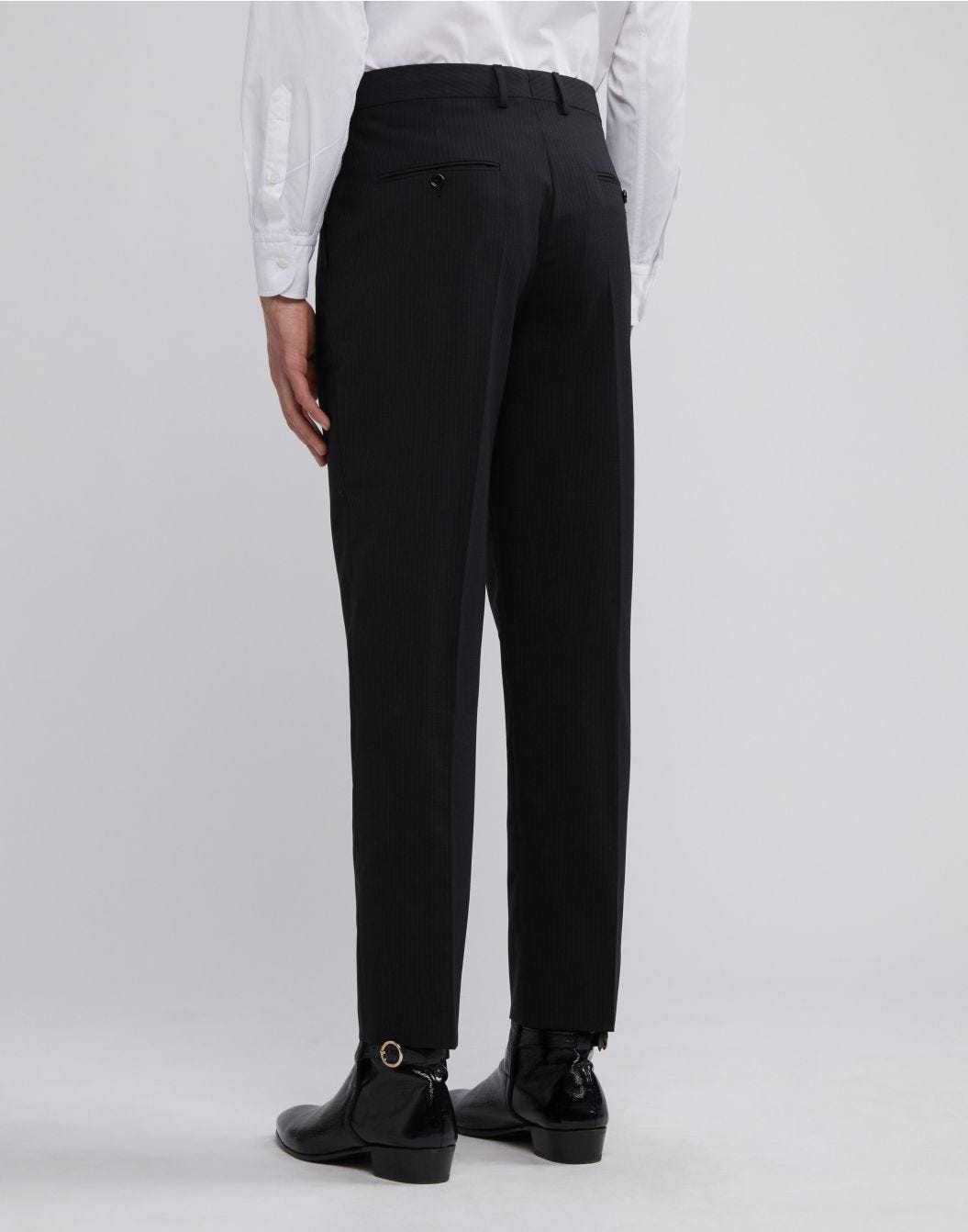 Lardini Pantalone nero con gessatura a contrasto Affare Del Giorno