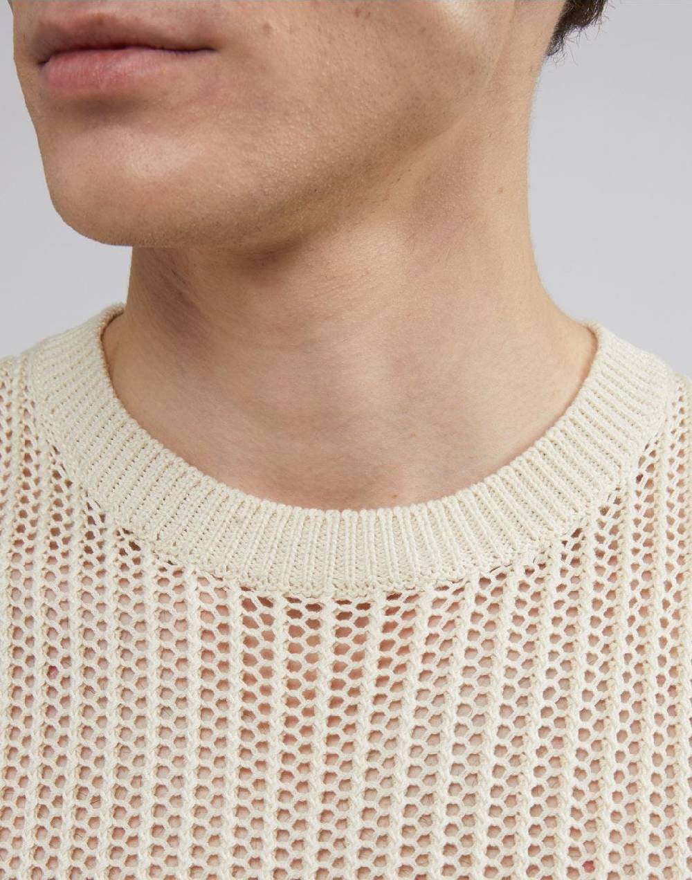 Lardini Canotta in maglia panna a coste traforata Prezzo Ridotto