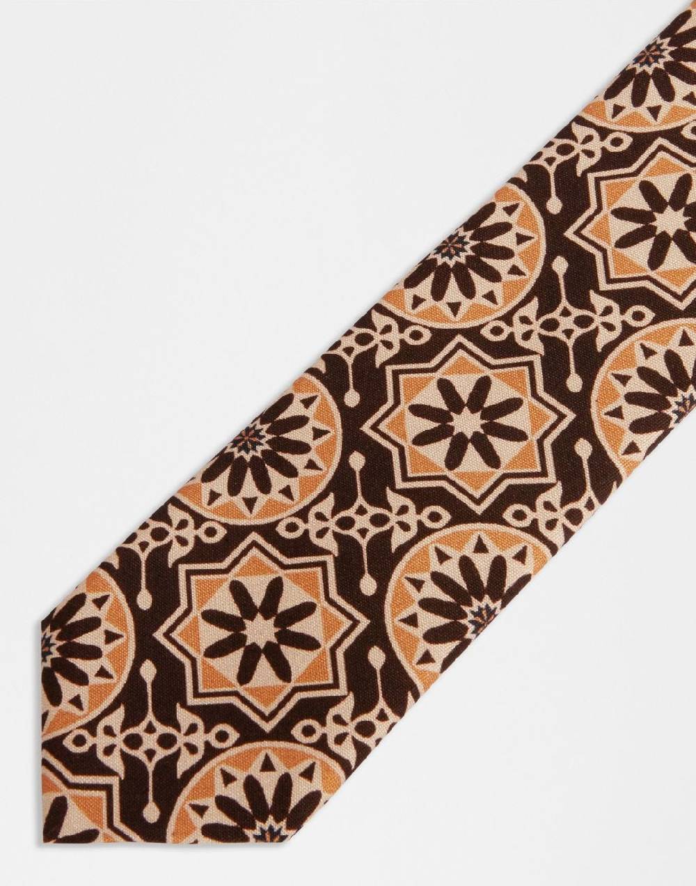 Lardini Cravatta in seta con disegno geometrico In Vendita