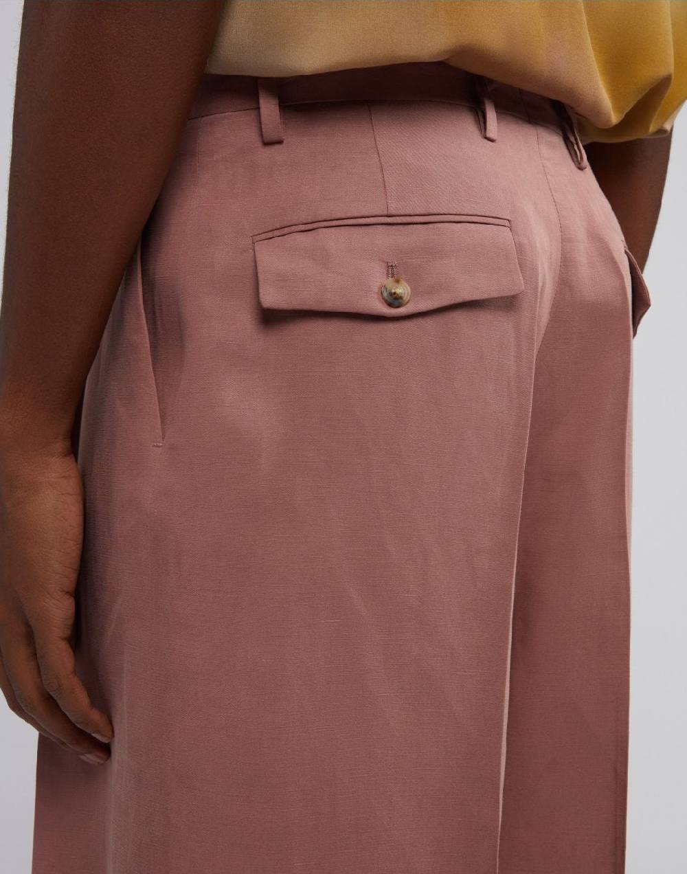 Lardini Bermuda comfort lungo in lino e micro tencel rosa Saldi Di Fabbrica
