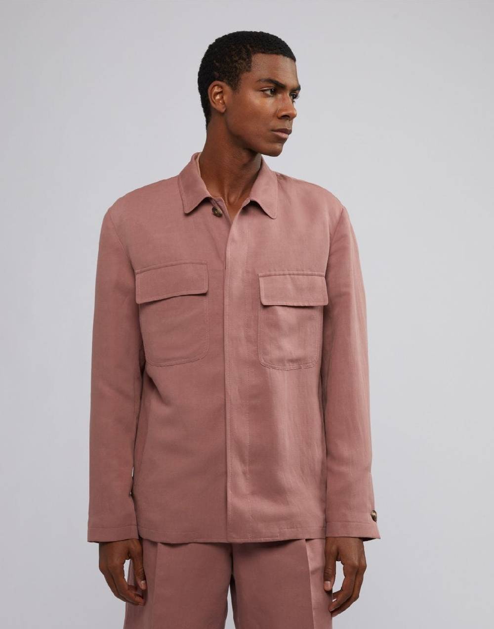 Lardini Giacca camicia rosa in lino e micro tencel 4 tasche I Più Venduti