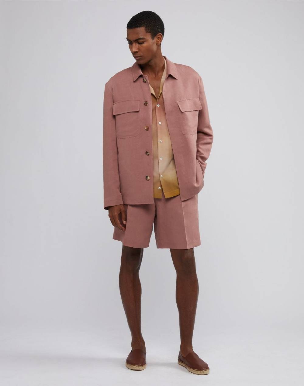 Lardini Giacca camicia rosa in lino e micro tencel 4 tasche I Più Venduti