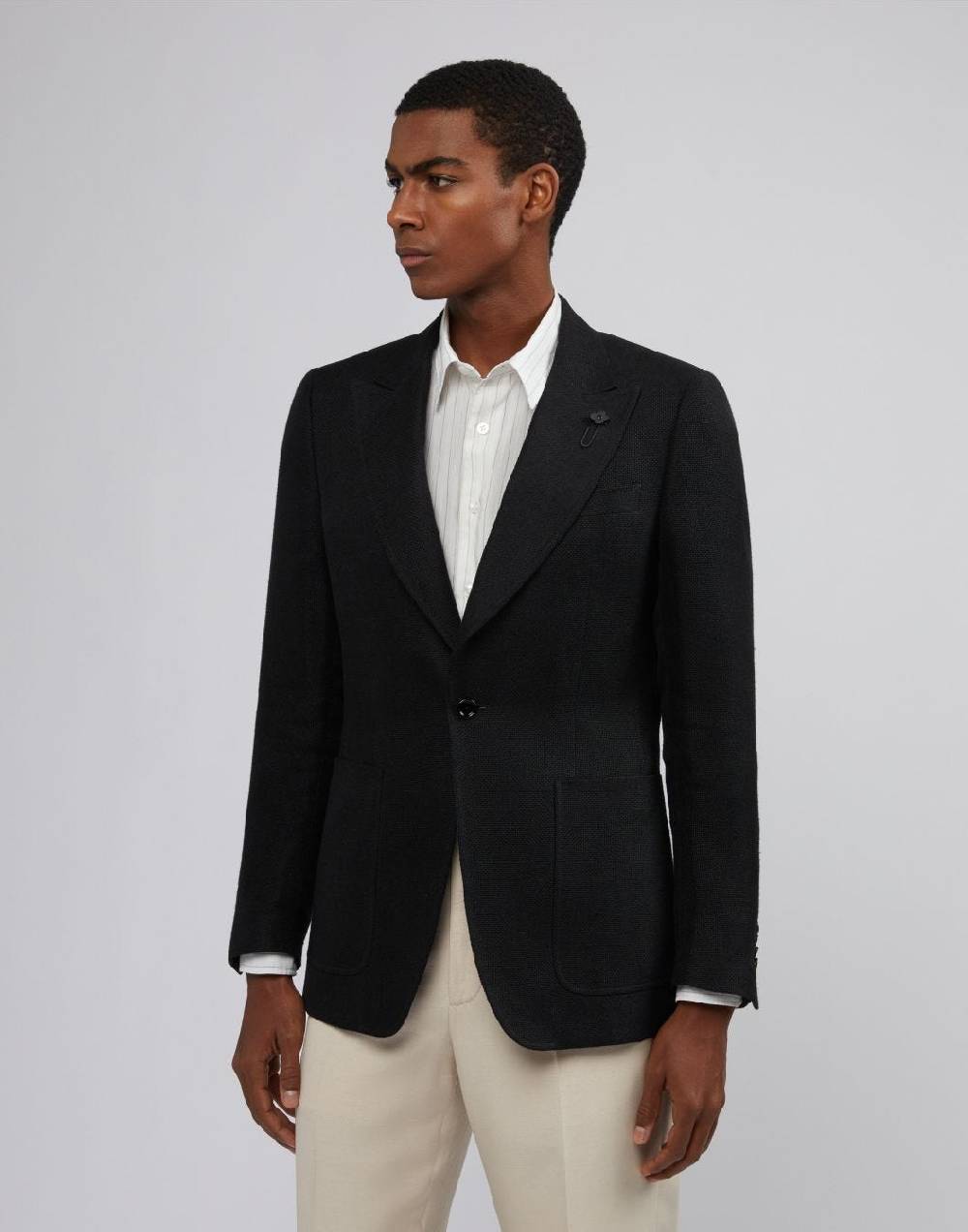 Lardini Giacca monopetto attitude nera in lino Negozio