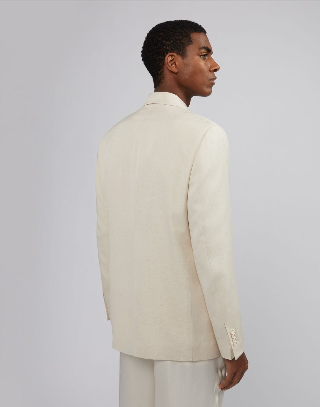 Lardini Giacca doppiopetto attitude panna in viscosa e seta Moda