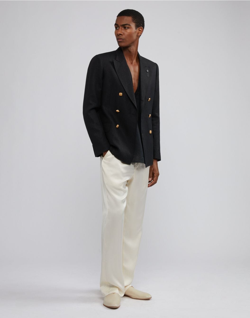 Lardini Blazer doppiopetto attitude nero principe di galles Italy
