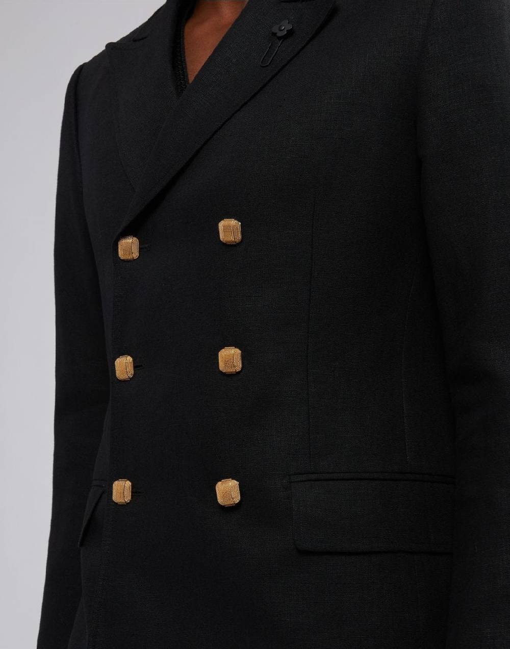 Lardini Blazer doppiopetto attitude nero principe di galles Italy