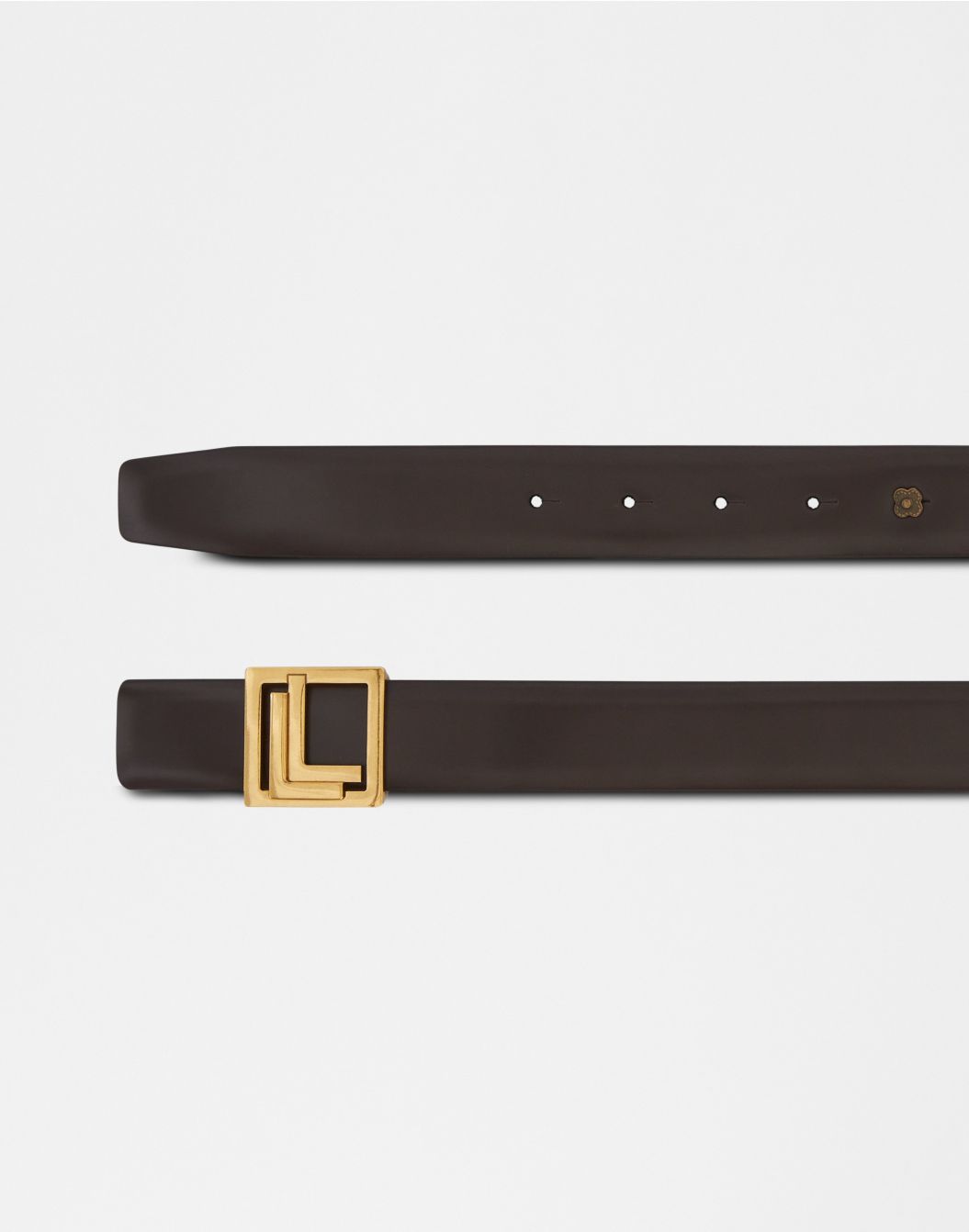 Lardini Cintura in pelle marrone con fibbia in ottone Pezzi Unici
