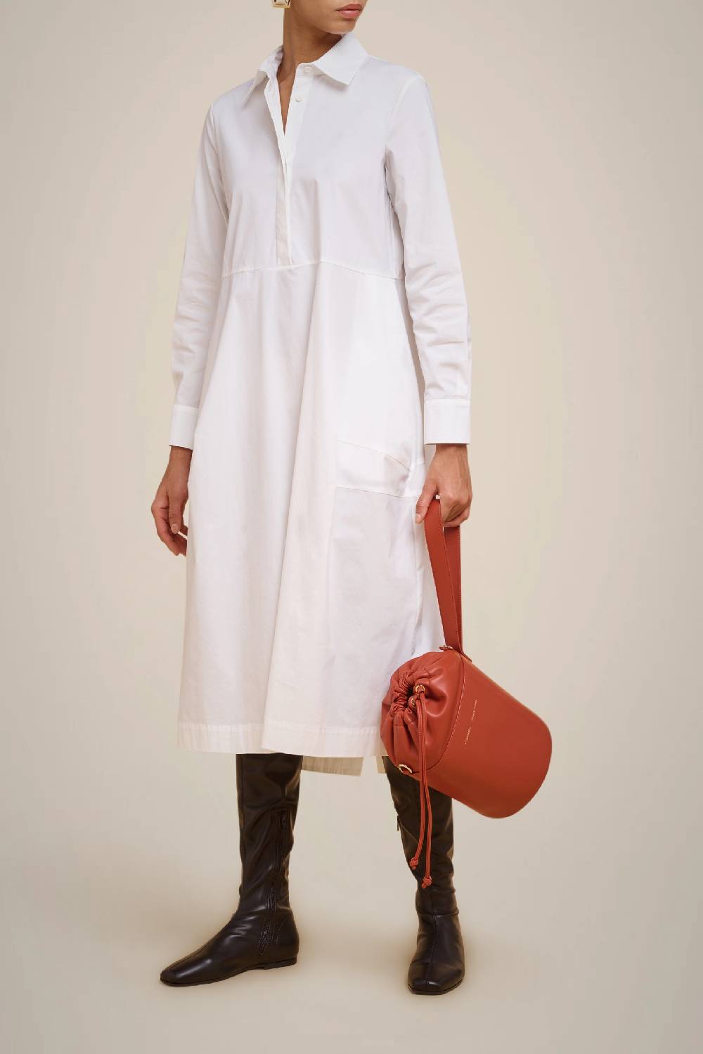 Liviana Conti ABITO MIDI IN TELA DI COTONE W4FF4WK20A01-0.38 Consegna Veloce