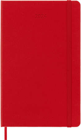 Moleskine Agenda Classic 2024 LargeGiornaliera, copertina rigida, 12 mesi, Rosso Scarlatto Negozio