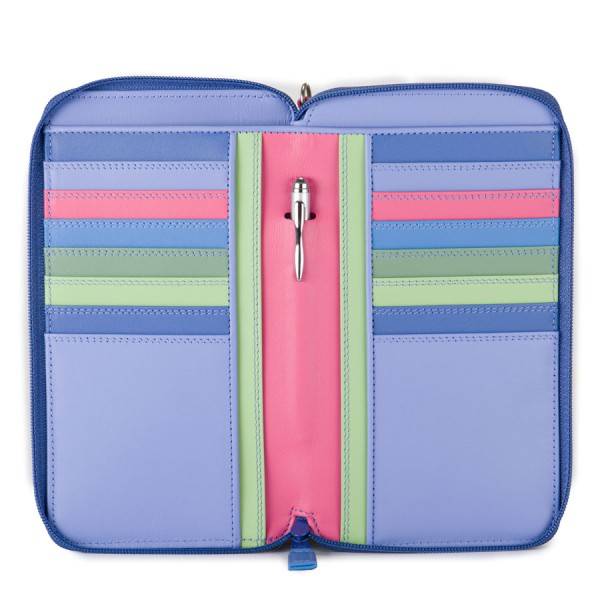 Mywalit Portafoglio multifunzione con zip su tre lati e tracolla Viola Presa