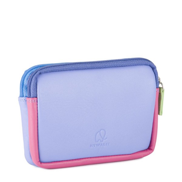 Mywalit Portafoglio/Astuccio in Pelle con doppia Zip Viola Vendita