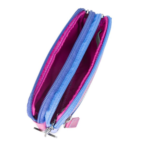 Mywalit Portafoglio/Astuccio in Pelle con doppia Zip Viola Vendita