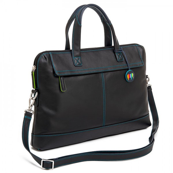 Mywalit Borsa sottile da Lavoro in pelle Black Pace Italy