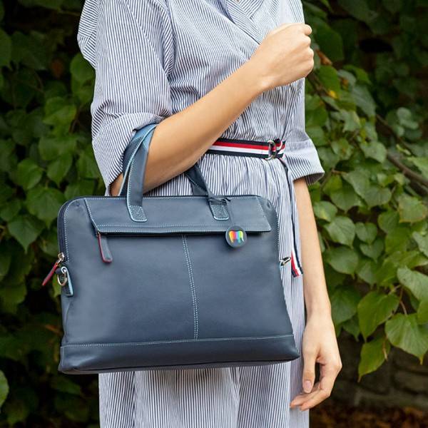 Mywalit Borsa sottile da Lavoro in pelle Black Pace Italy