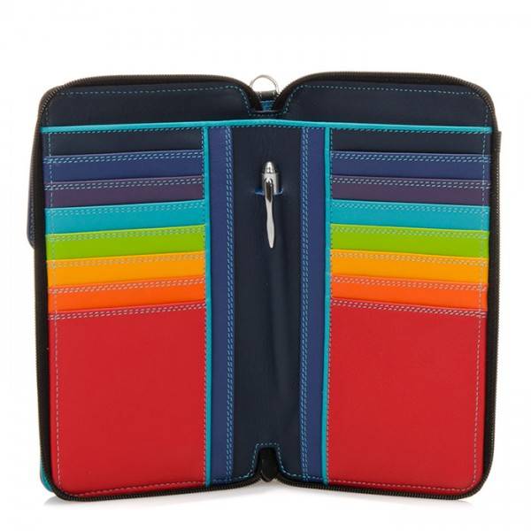 Mywalit Portafoglio multifunzione con zip su tre lati e tracolla Black Pace Convenienza