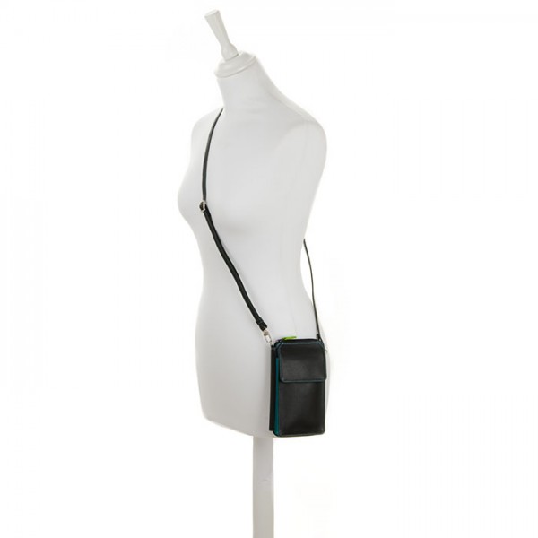Mywalit Portafoglio multifunzione con zip su tre lati e tracolla Black Pace Convenienza