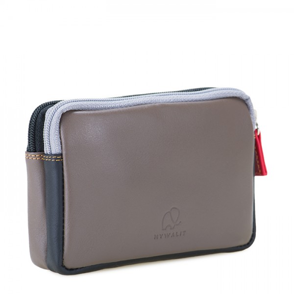 Mywalit Portafoglio/Astuccio in Pelle con doppia Zip Fumo Outlet