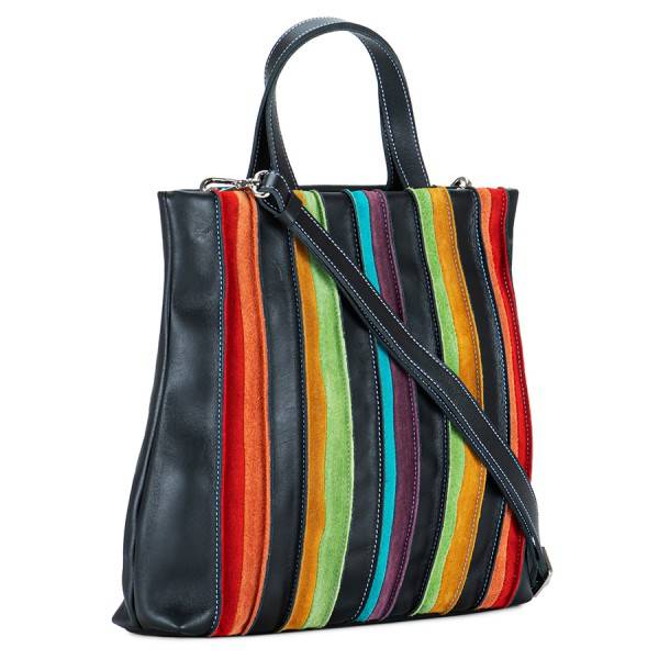 Mywalit Borsa Shopper Laguna in pelle e camoscio Nero Consegna Veloce