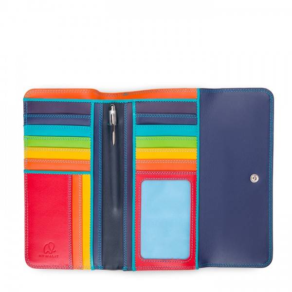 Mywalit Portafoglio a tre ante con zip Black Pace Nuovo