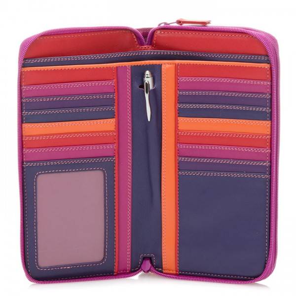 Mywalit Portafoglio con doppia zip grande Sangria Multi Presa