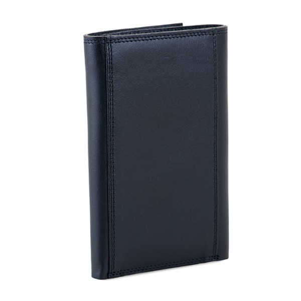 Mywalit Portafoglio da uomo Tri-fold con zip Nero-Blu Promozione temporanea