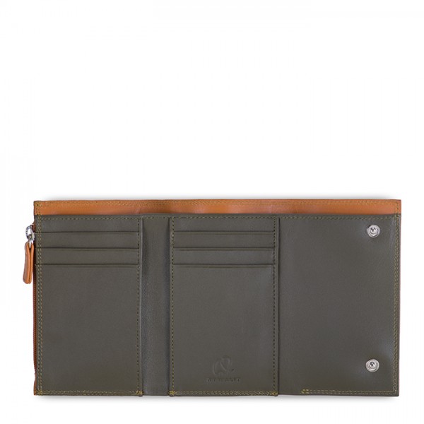 Mywalit Portafoglio da uomo Tri-fold con zip Marrone-Oliva Fino al 50% di sconto