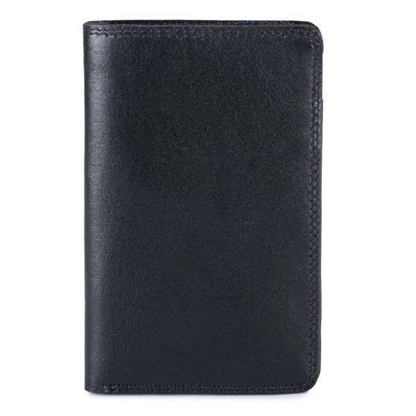 Mywalit Portafoglio da uomo bicolore Mini Doppio Scomparto Nero-Blu
