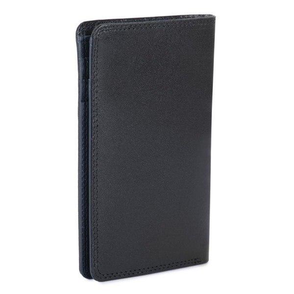 Mywalit Portafoglio da uomo bicolore Mini Doppio Scomparto Nero-Blu Only for today