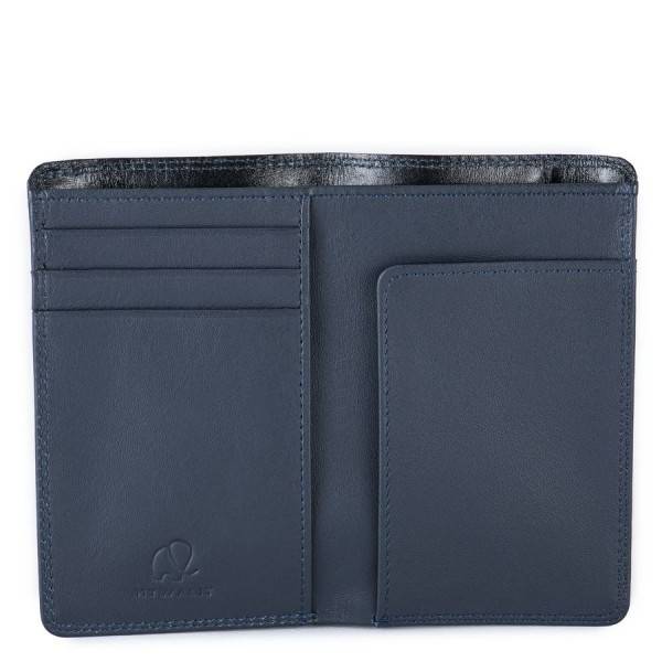 Mywalit Portafoglio da uomo bicolore Mini Doppio Scomparto Nero-Blu Only for today