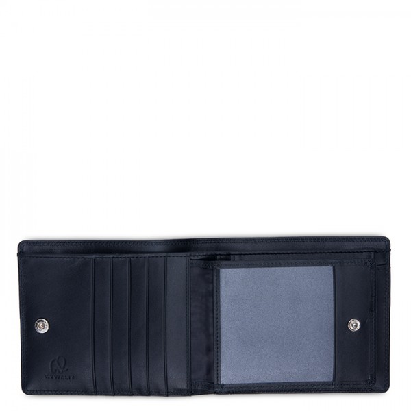 Mywalit Portafoglio da uomo grande con lente e protezione RFID Nappa Nero Novità