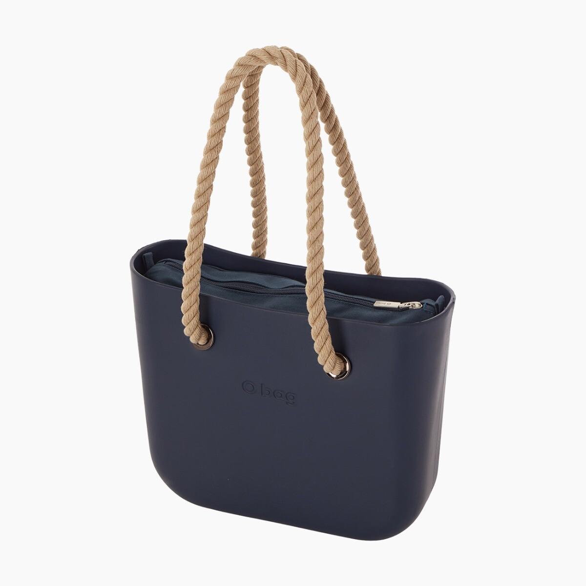 O bag mini blu navy e naturale Promozione
