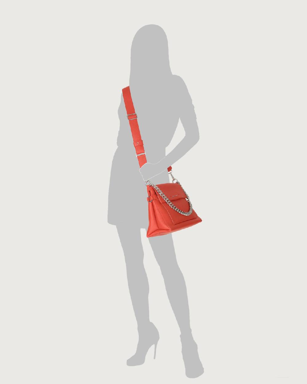 ﻿Orciani Borsa a spalla Missy Soft in pelle con catena e tracolla Economico