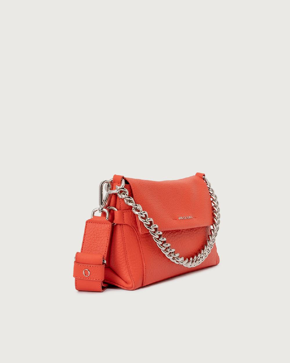 Orciani Borsa a spalla Missy Longuette Soft in pelle con catena e tracolla Outlet