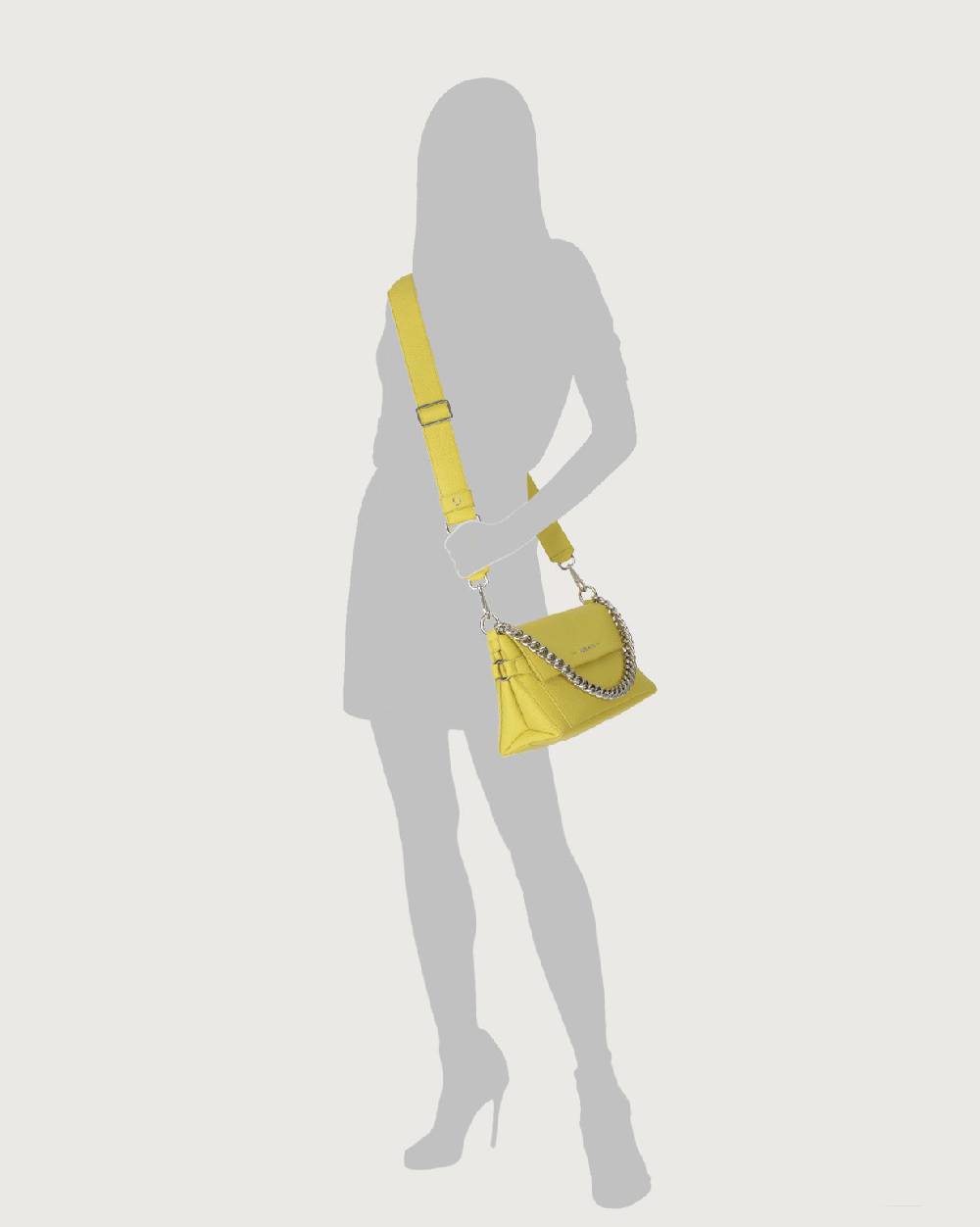 Orciani Borsa a spalla Missy Longuette Soft in pelle con catena e tracolla Soddisfazione Garantita