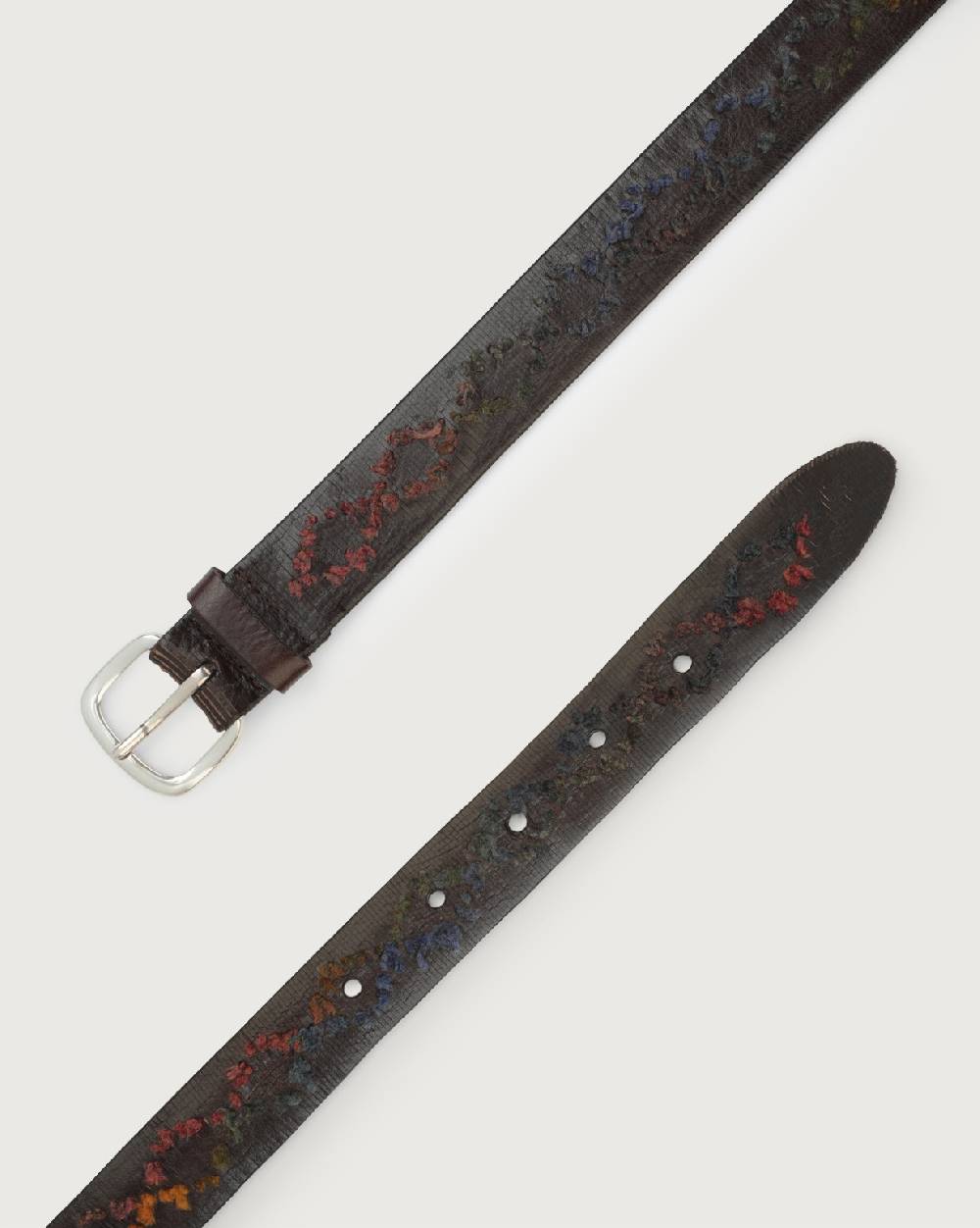 Orciani Cintura Masculine in cuoio con ricamo In Saldo