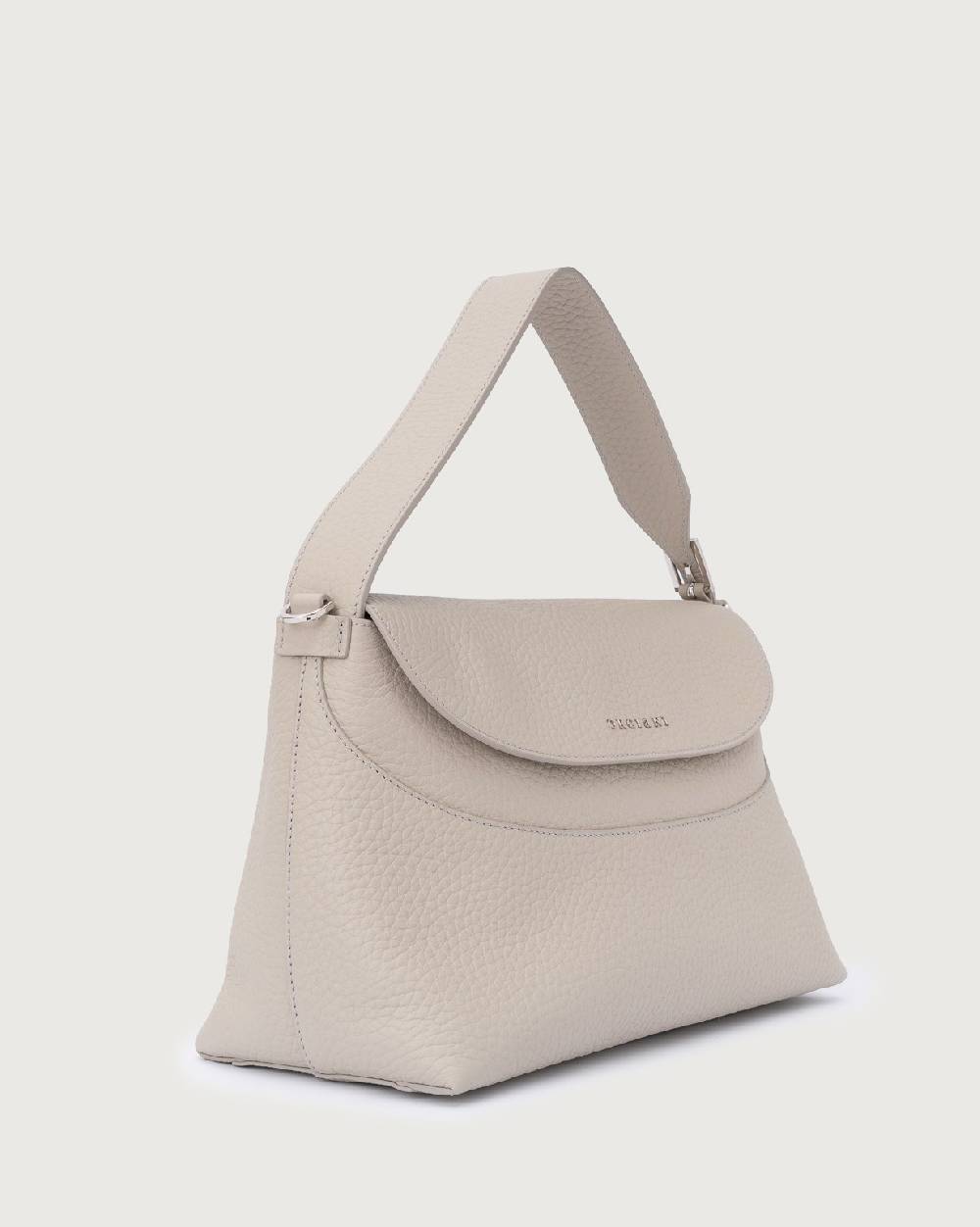 Orciani Borsa a spalla Nana Soft in pelle martellata con tracolla Pezzi Unici