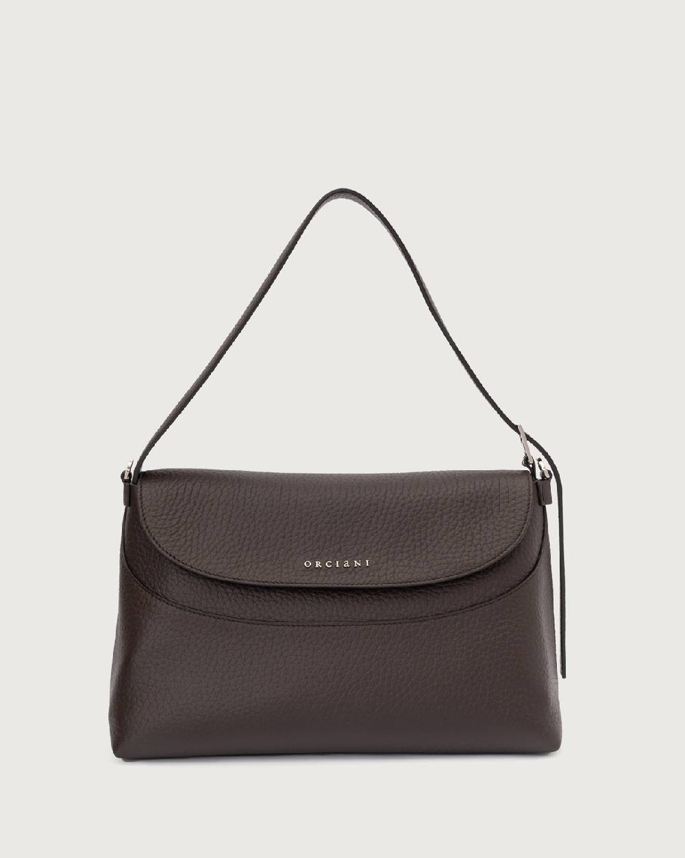 Orciani Borsa a spalla Nana Soft in pelle martellata con tracolla Consegna Veloce