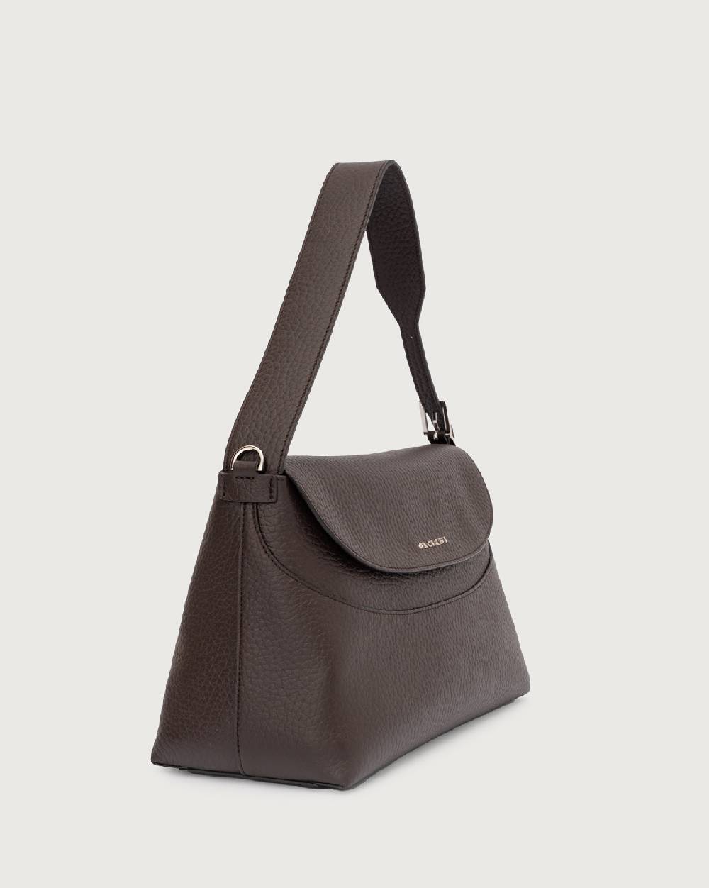 Orciani Borsa a spalla Nana Soft in pelle martellata con tracolla Consegna Veloce
