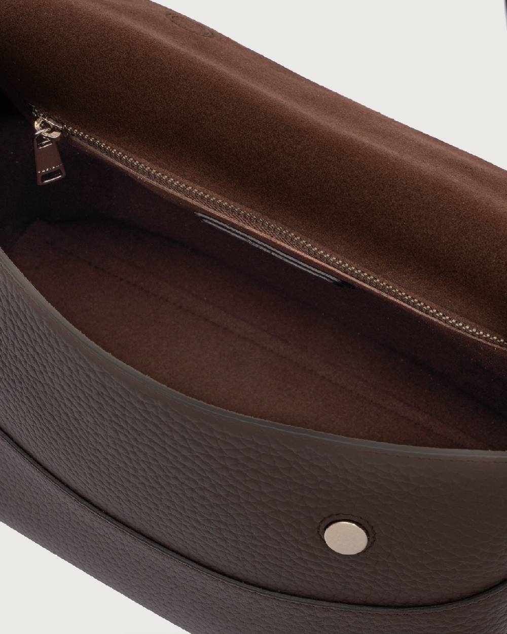 Orciani Borsa a spalla Nana Soft in pelle martellata con tracolla Consegna Veloce