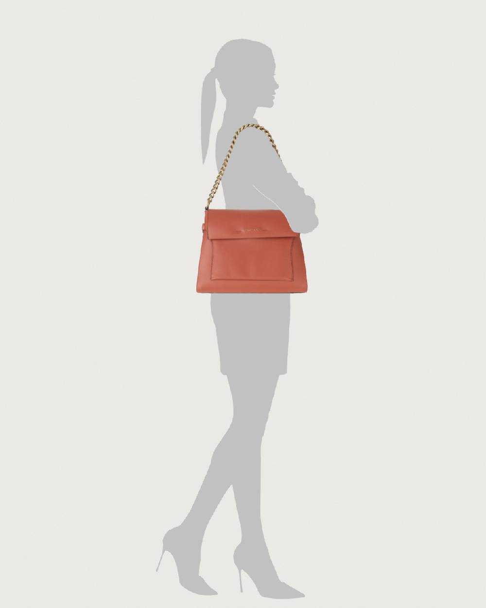 Orciani Borsa a spalla Missy Couture in pelle con catena e tracolla Qualità