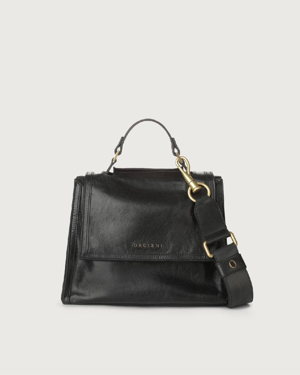 Orciani Borsa Sveva Notturno piccola in pelle con tracolla Presa