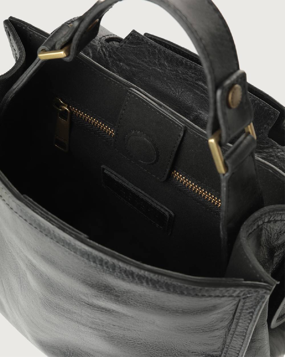 Orciani Borsa Sveva Notturno piccola in pelle con tracolla Presa