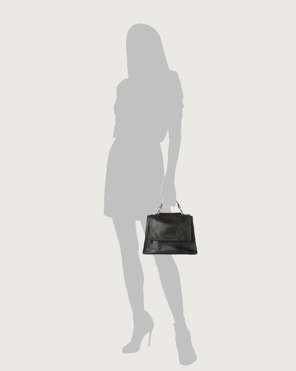 Orciani Borsa Sveva Notturno piccola in pelle con tracolla Presa