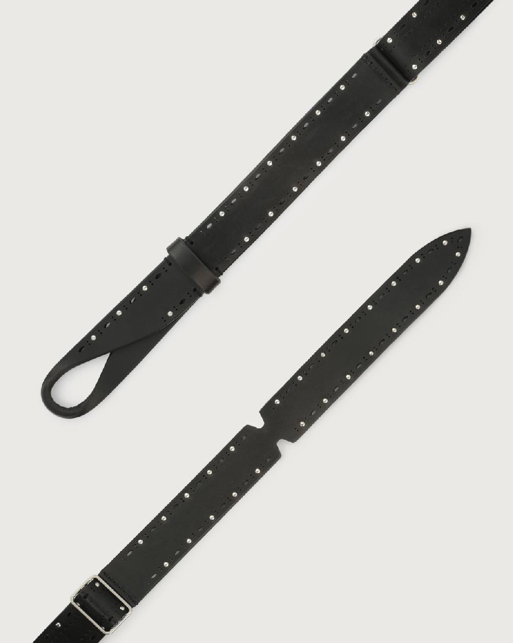 Orciani Cintura Nobuckle Bull Soft in cuoio con micro-borchie Nuovo