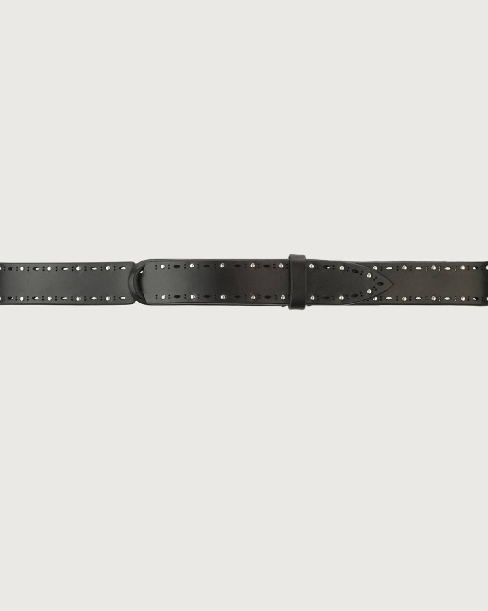 Orciani Cintura Nobuckle Bull Soft in cuoio con micro-borchie Nuovo
