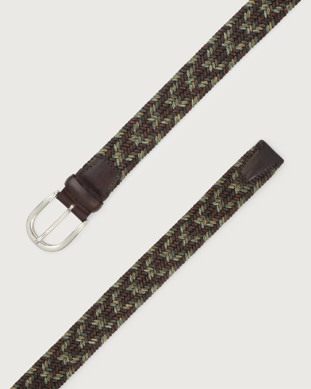 Orciani Cintura elasticizzata Fade Elast in lino e cuoio Online