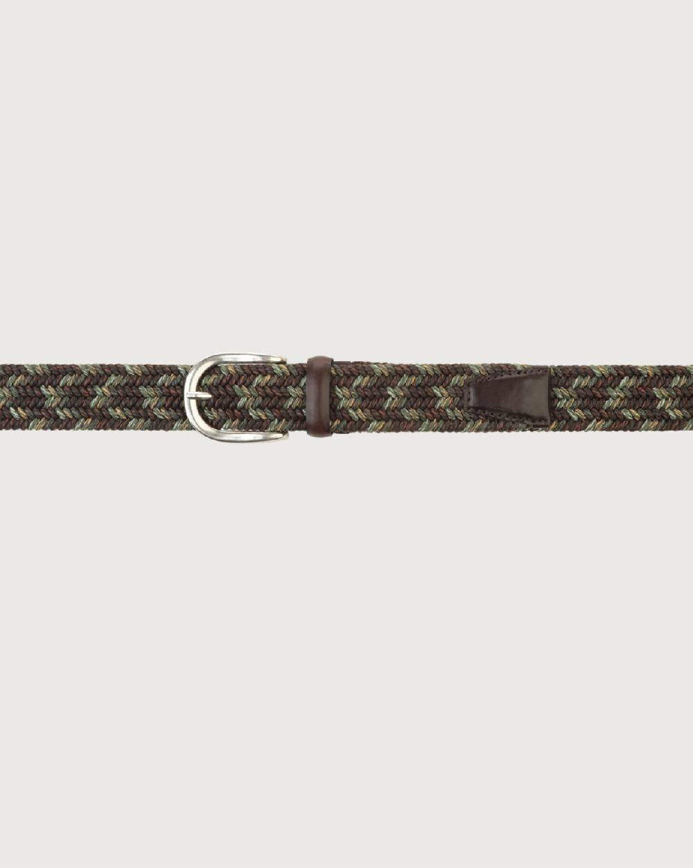 Orciani Cintura elasticizzata Fade Elast in lino e cuoio Online