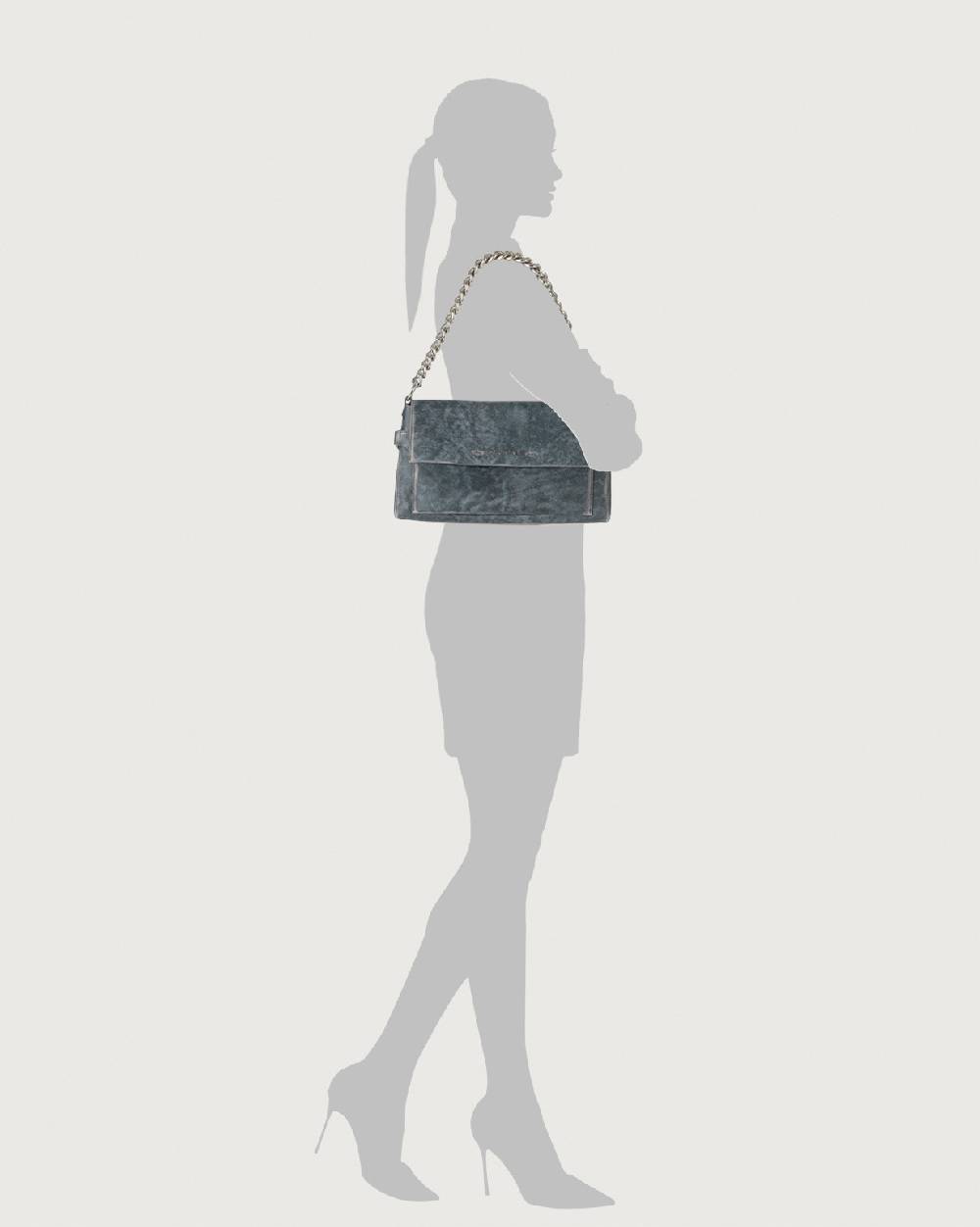 Orciani Borsa a spalla Missy Longuette Delavè in pelle con catena e tracolla Fino Al -60%